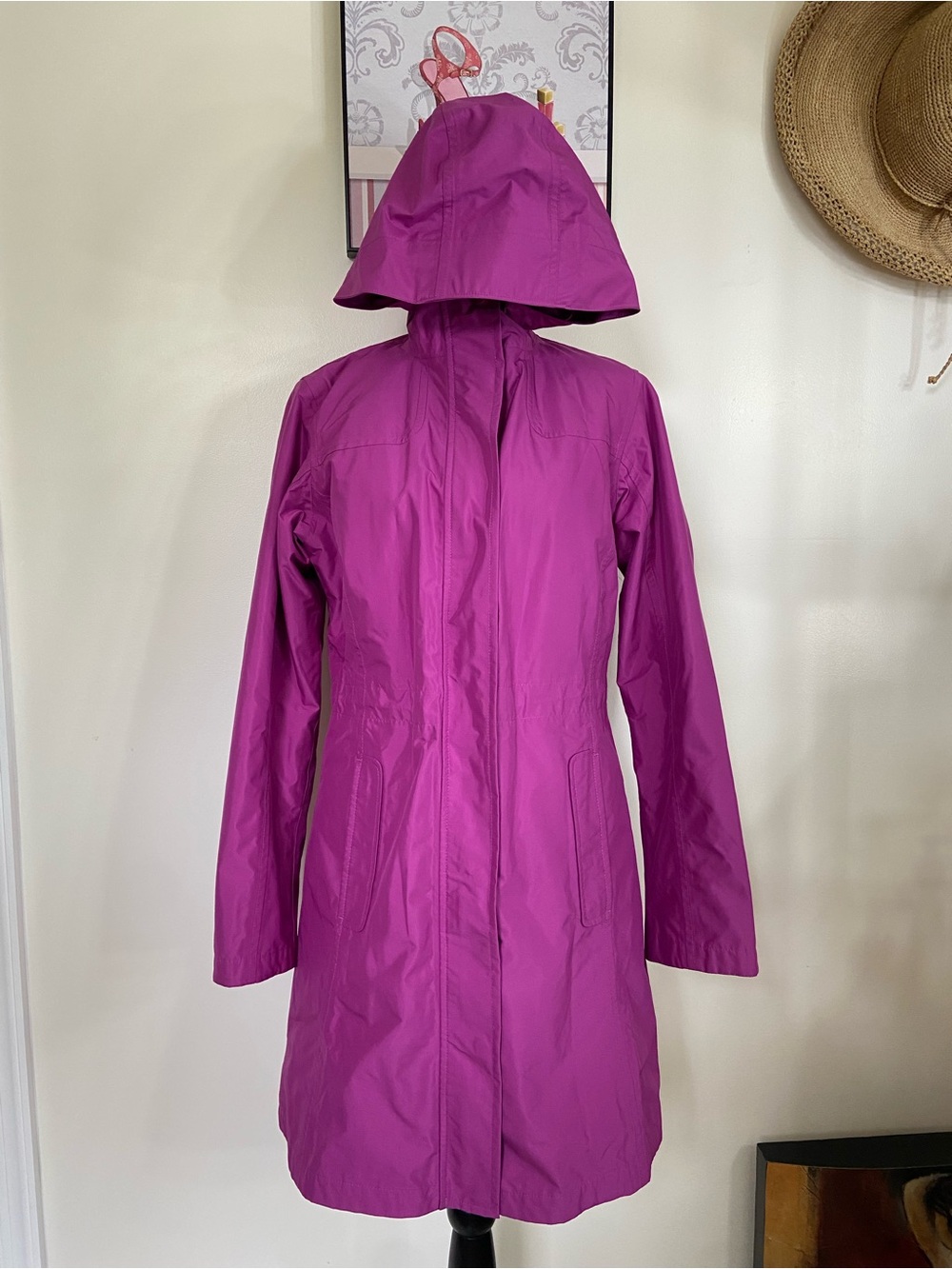 L.L. Bean Women's Hooded Trench Coat - Magenta